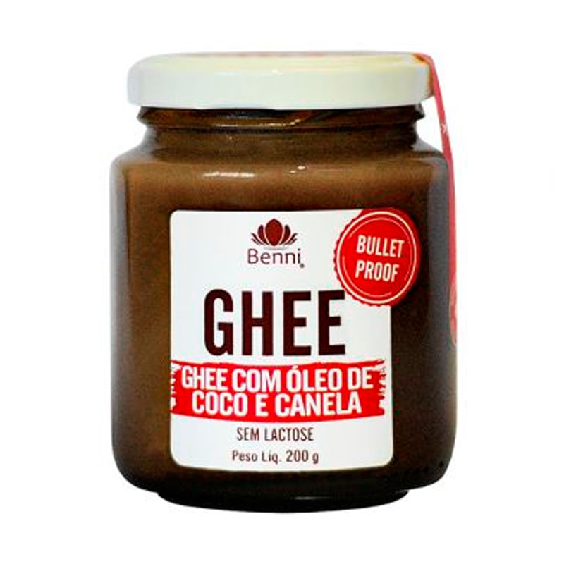 Ghee Bulletproof com Óleo de Coco e Canela 200g - Benni
