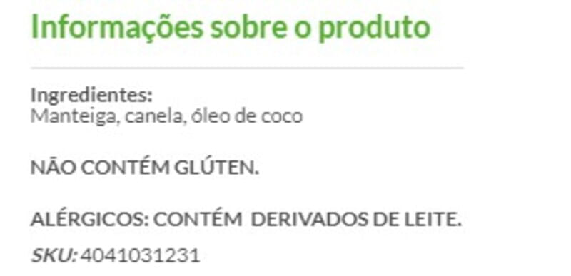 Ghee Bulletproof com Óleo de Coco e Canela 200g - Benni