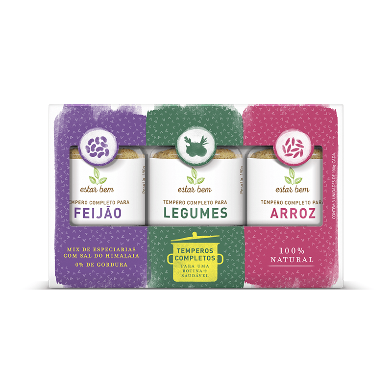 Kit Tempero Arroz Feijão e Legumes 570G - Estar bem