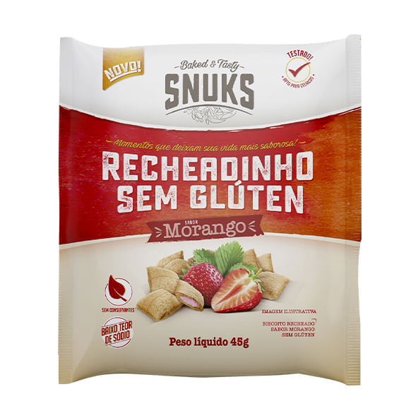 Snuks recheadinho morango s/ glúten  45g - Schar