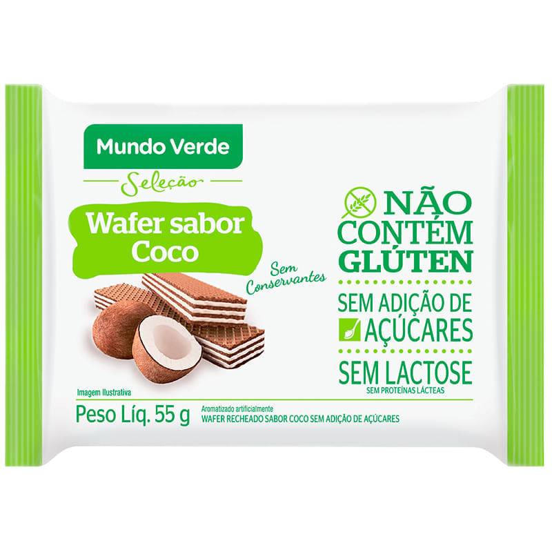 Wafer Coco 55g - Mundo Verde Seleção