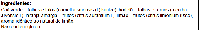 Chá Verde, Hortelã, Laranja e Limão 10 Sachês - Chá Mais