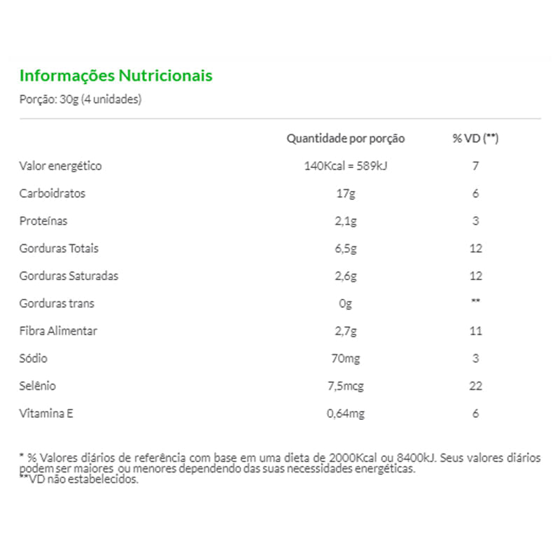 Cookies Orgânicos Coco e Castanhas Mãe Terra 120g
