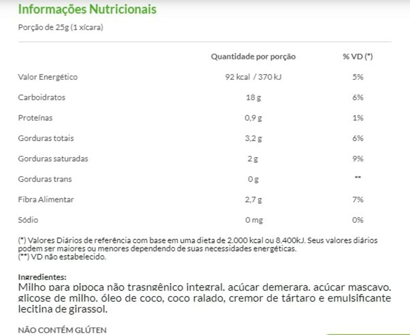 Pipoca Artesanal Caramelo e Coco Maïs Pura 150g