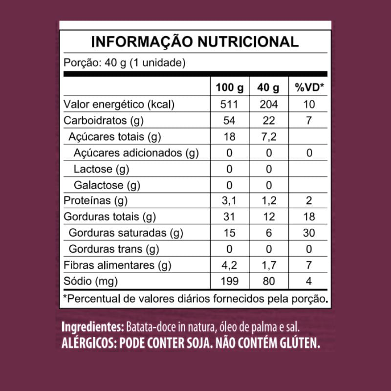 Chips de Batata Doce com Sal Mundo Verde 40g