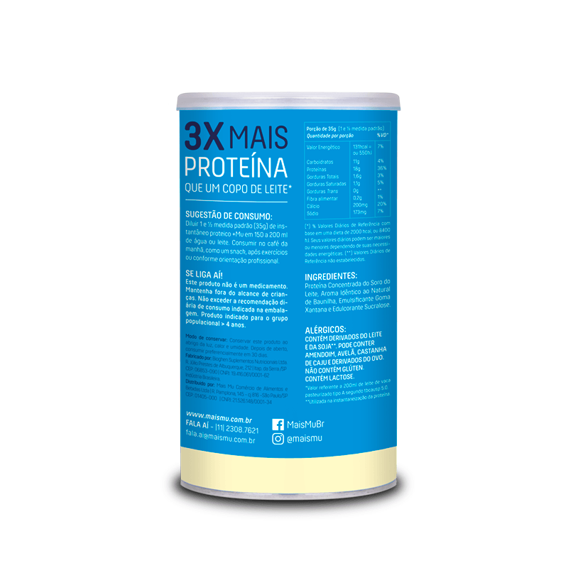 Whey Concentrado Baunilha Mais Mu 450g