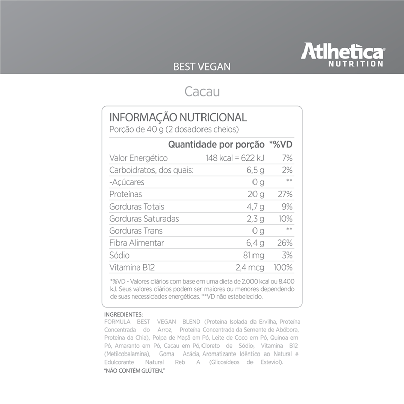 Best Vegan Cacau 40g  - Atlhetica