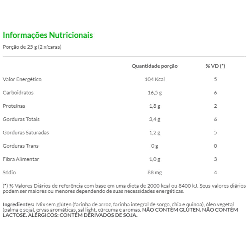 Salgadinho sem Glúten Margherita Belive 35g