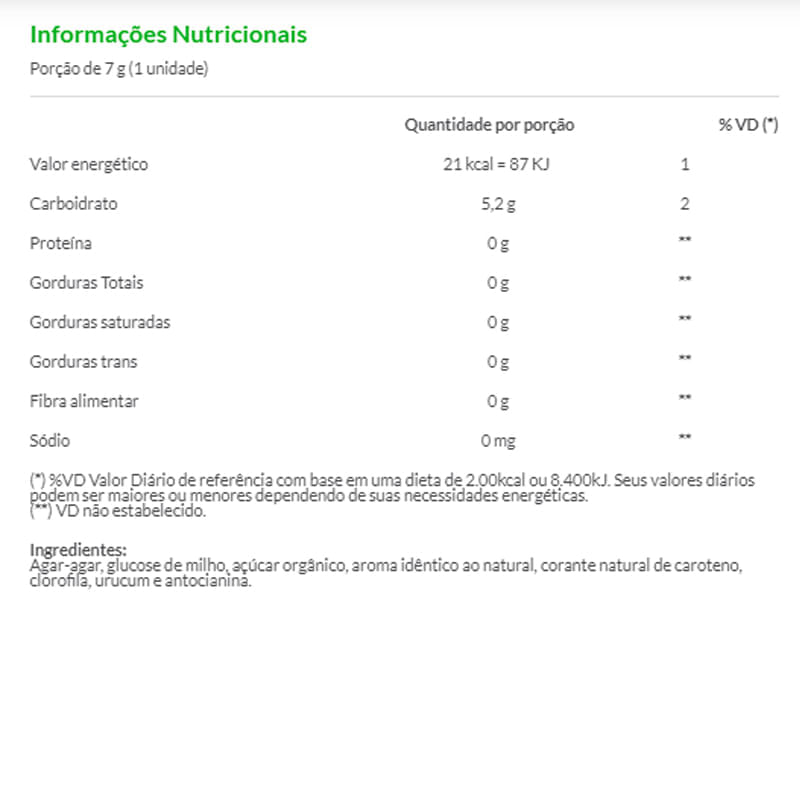 Balas de Algas Marinhas Sabor Frutas Sweet Jelly 500g