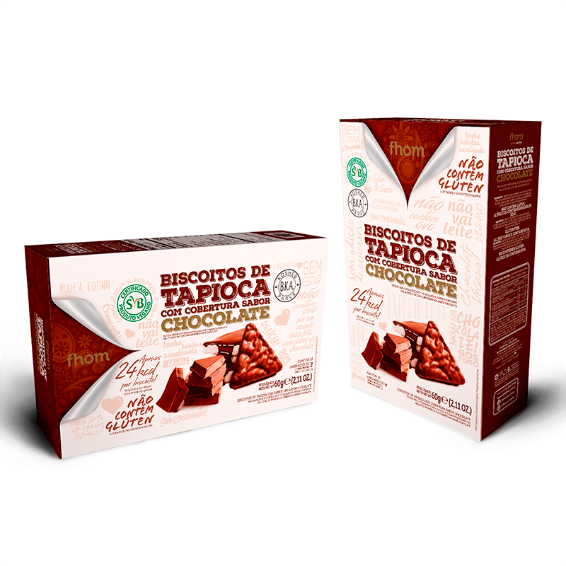 Biscoito de Tapioca com Chocolate 60g - Fhom