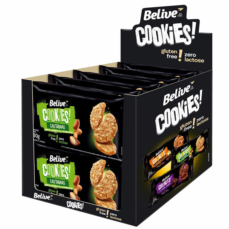 Cookie Sem Glúten Castanha 80g - Belive
