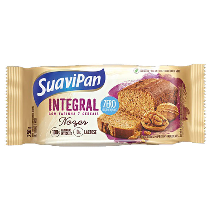 Bolo Integral Nozes 250g - Suavipan