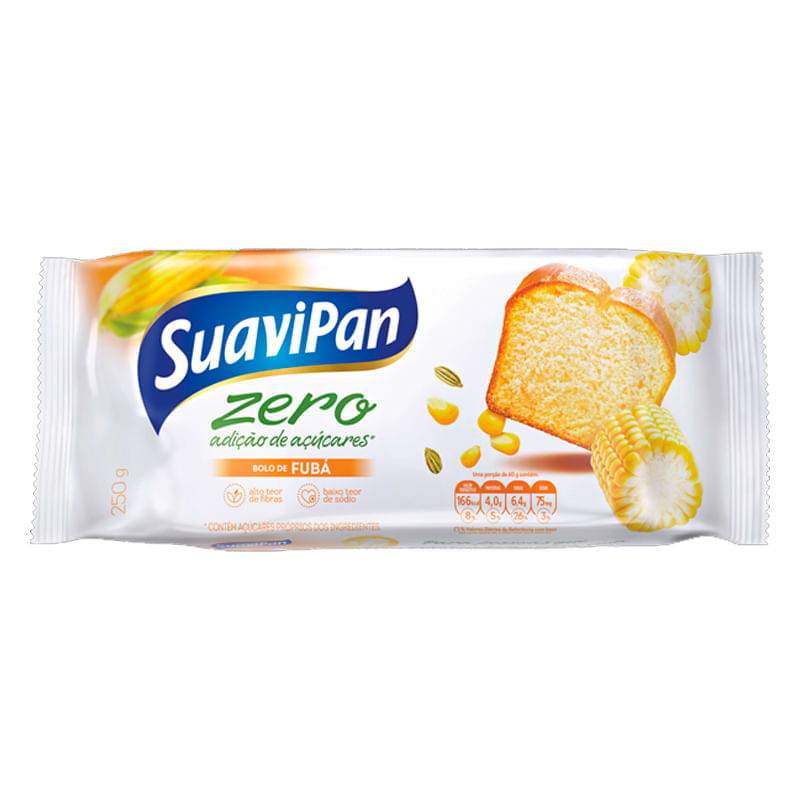 Bolo de Fubá sem Açúcar 250g - Suavipan