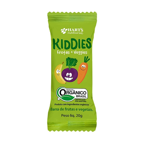 Barra Kiddies Orgânica Frutas + Veggies 20g - Hart's Natural