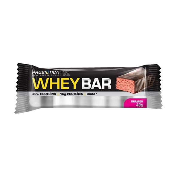 Whey Bar Morango 40g - Probiótica