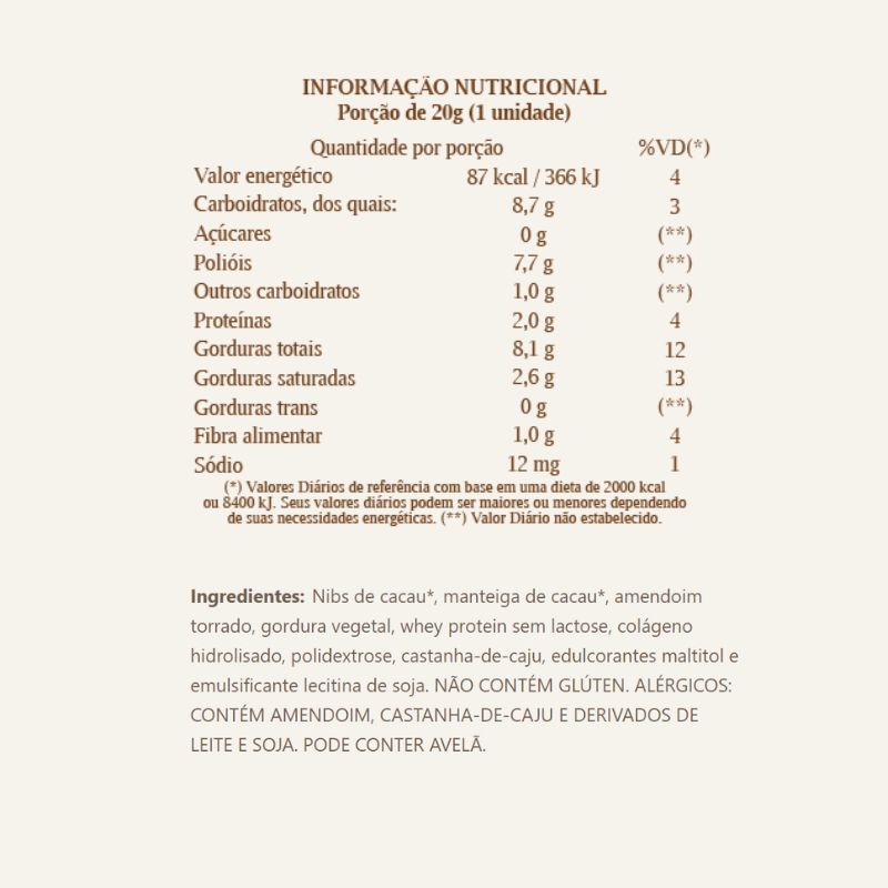 Bombom Amendoim Chocolate Haoma 200g