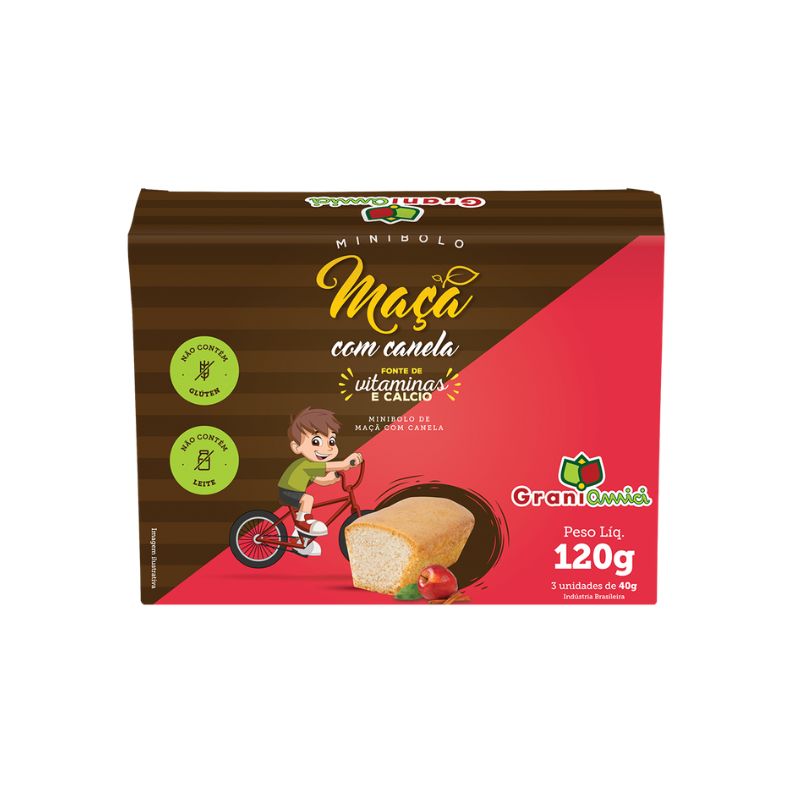 Mini Bolo de Maçã com Canela Grani Amici 120g