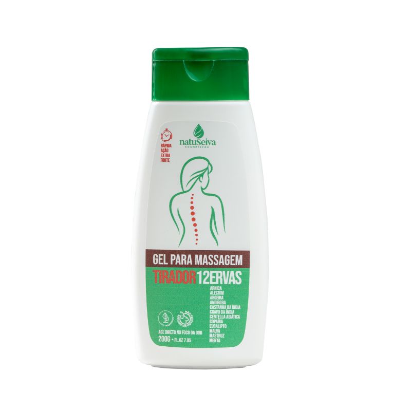 Gel Para Massagem Tirador 12 Ervas Natuseiva 200g