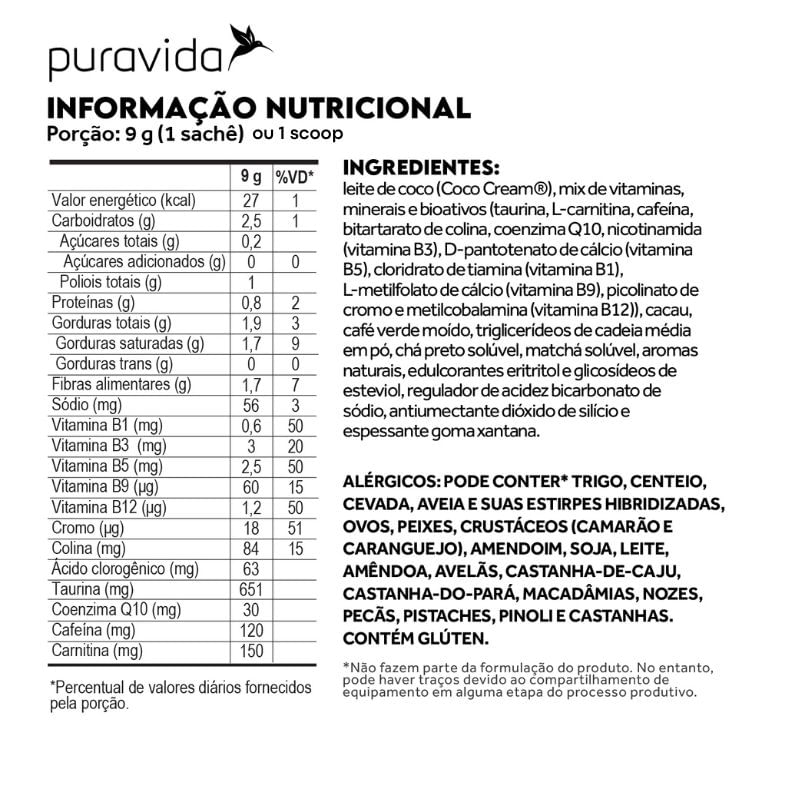 Power Coffee Chocolate Puravida 180g