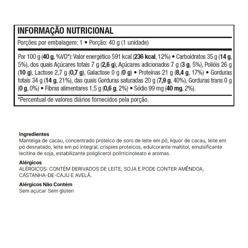 Chocolate Protein Crunch Ao Leite Vitao 40g