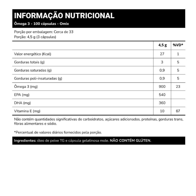 Ômega 3 Omix 1000mg 100cáps