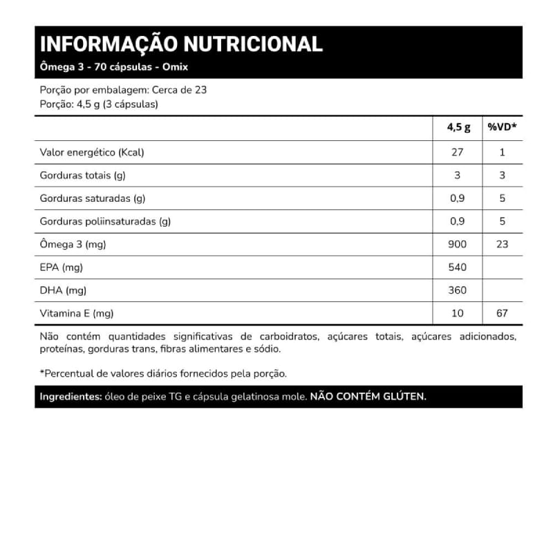 Ômega 3 Omix 1000mg 70cáps