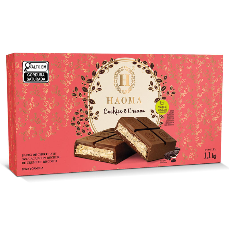Barra de Cookies & Cream Haoma 1,1kg