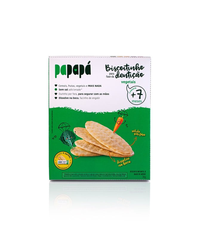 Biscoitinho de Arroz Fase Dentição Vegetais Papapá 36g