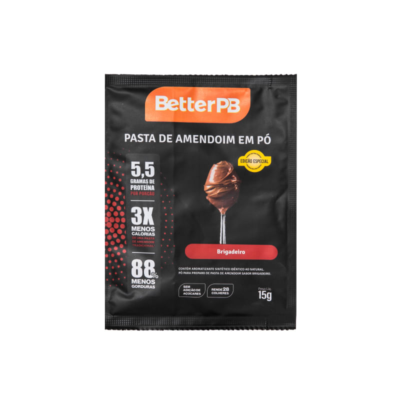 Pasta de Amendoim em Pó Brigadeiro Sachê BetterPB 15g