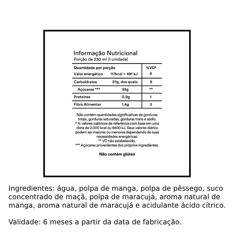 Suco Misto Manga Pêssego Maçã e Maracujá Nobrand 230ml