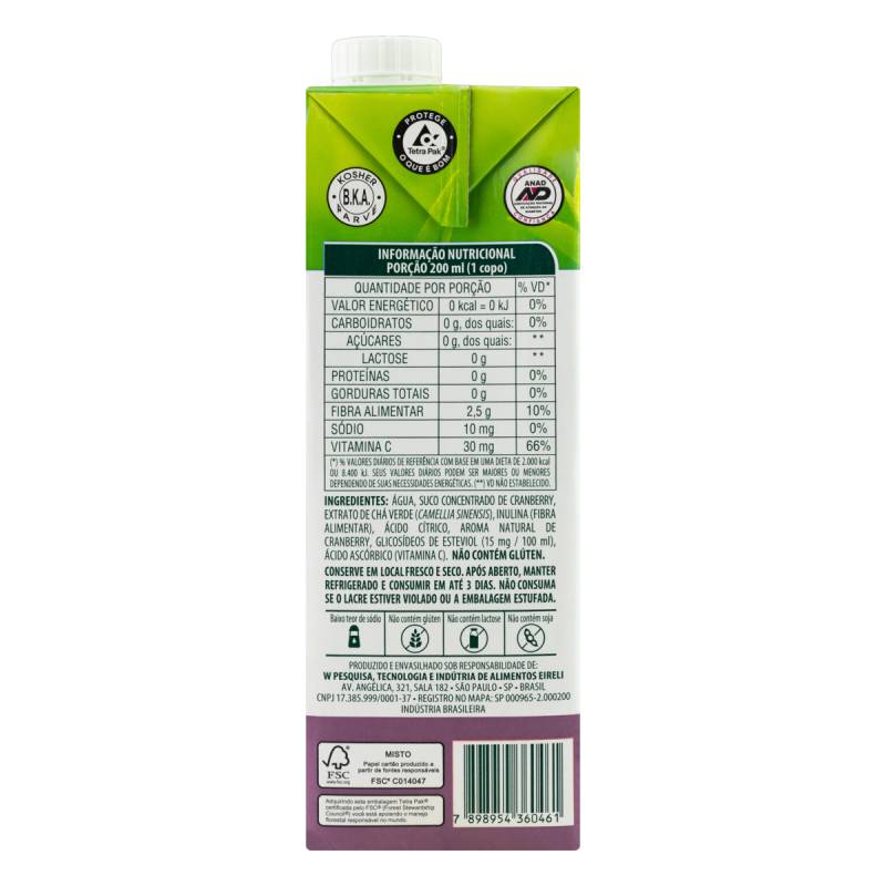 Chá Verde Com Fibras Cranberry Life Mix 1L