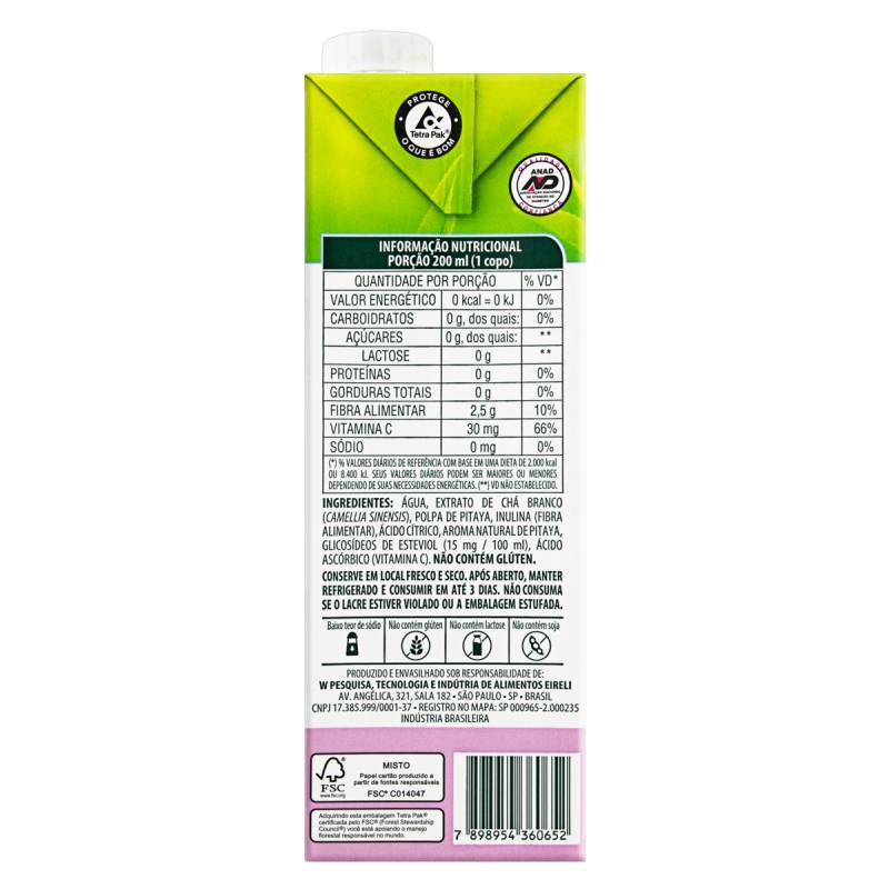 Chá Branco Com Fibras Pitaya Life Mix 1L