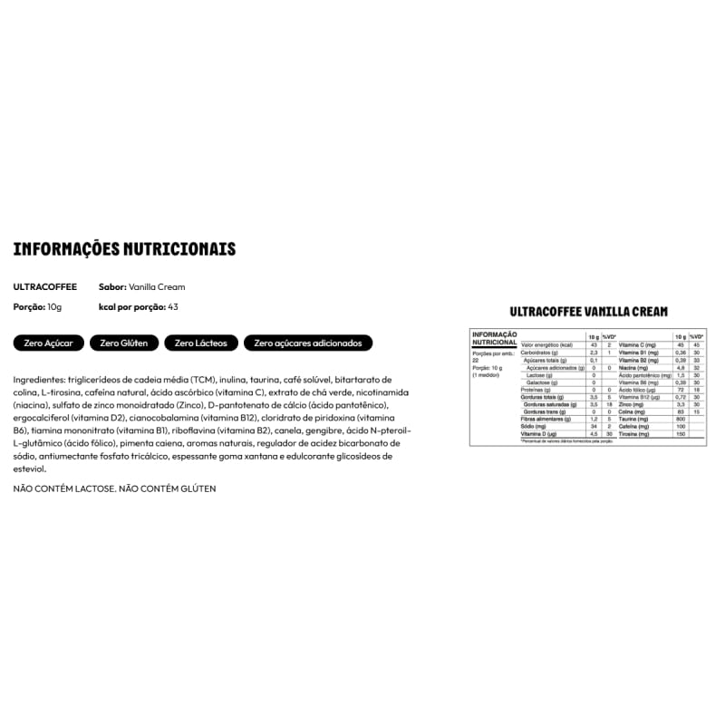 Ultracoffee Vanilla Cream Plant Power 10g