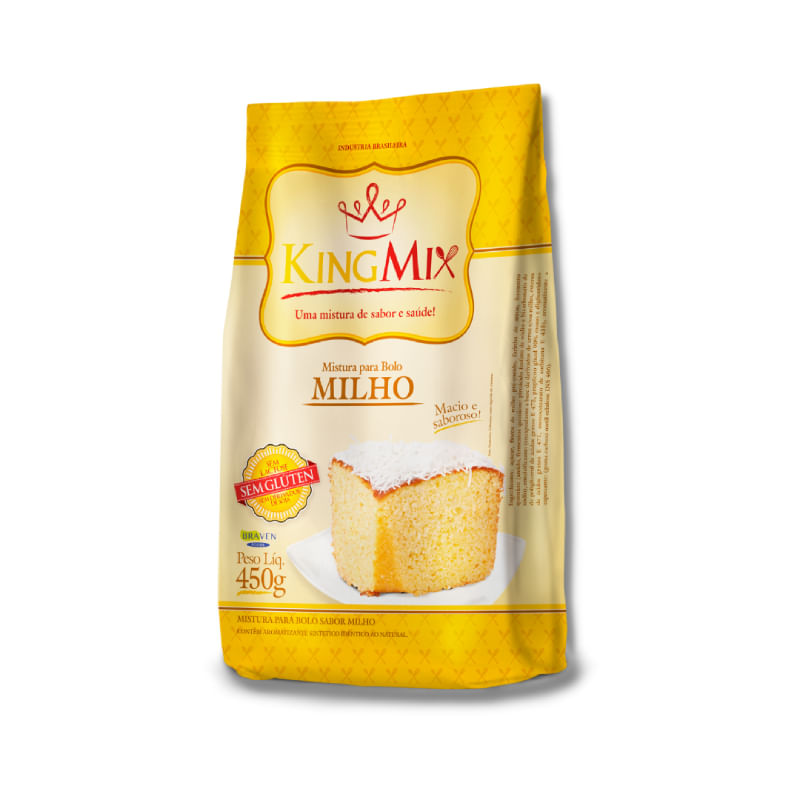 Mistura para Bolo de Milho Sem Glúten e Sem Lactose King Mix 450g