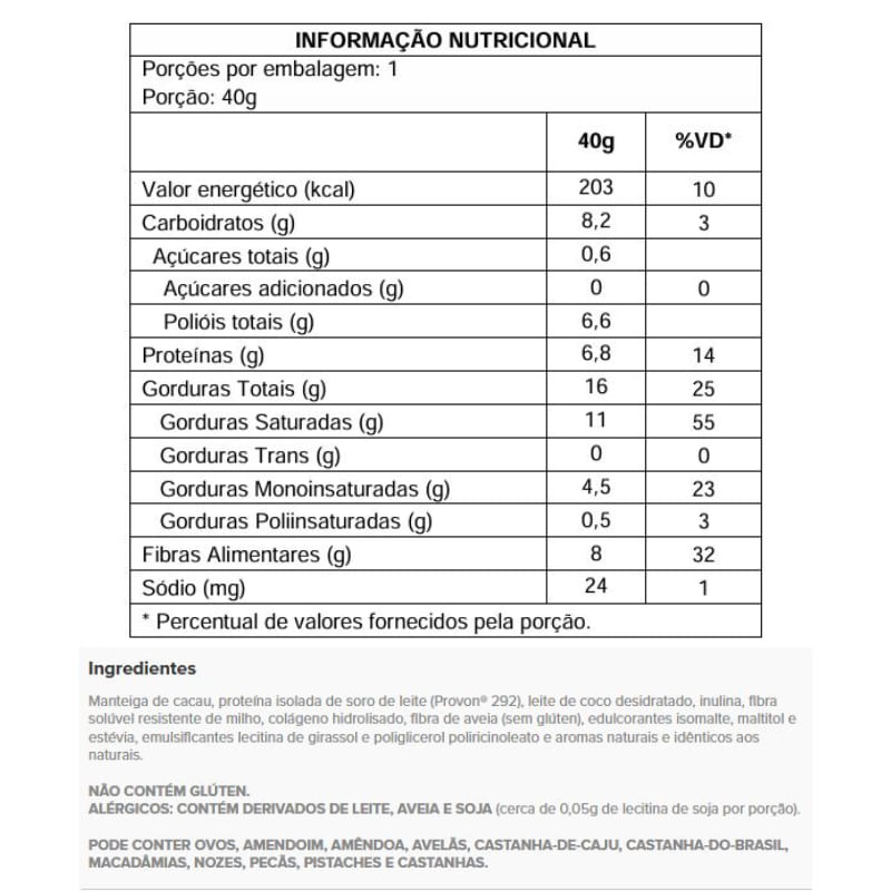 Chocolift Be Truth White Chocolate Essential Nutrition 40g