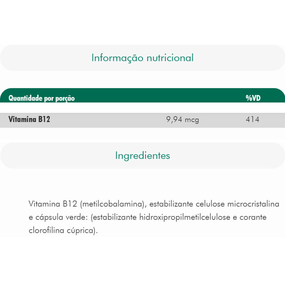 Vitamina B12 Metilcobalamina Nutrify 120caps