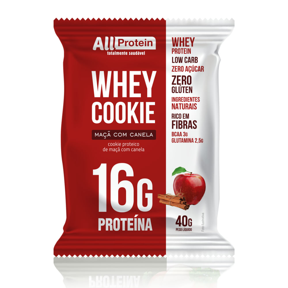 Whey Cookie Maçã Com Canela All Protein 40g