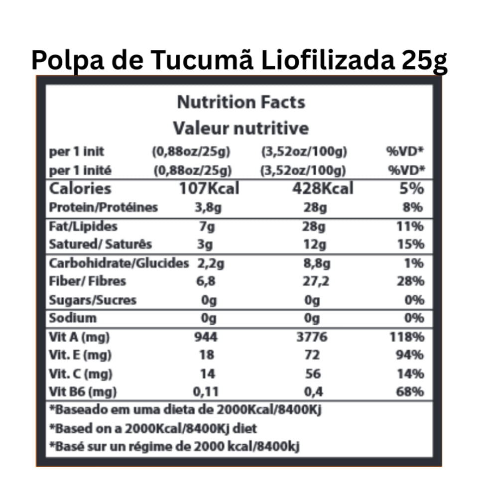 Tucumã Liofilizado Amazônia Smart Food 25g