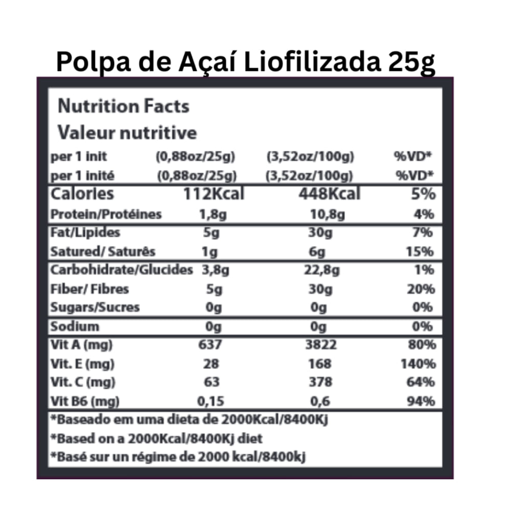 Açaí Liofilizado Amazônia Smart Food 25g